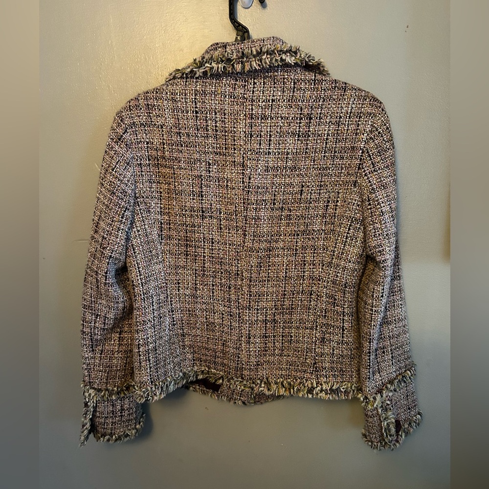 Vintage Casual Corner Plum/Pink Tweed Blazer - Picture 5 of 12